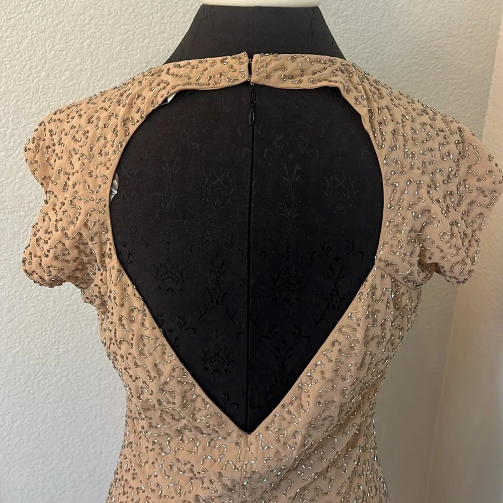 Bebe Beaded Open Back Dress Size Medium New With Tags - Picture 4 of 11